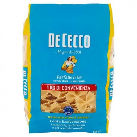 PASTA DE CECCO SECCA FARFALLE N.93 KG.1