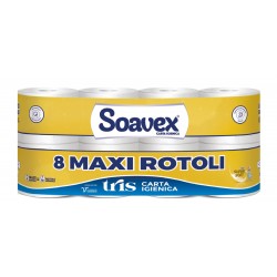 CARTA IGIENICA SOAVEX TRIS 8/ROTOLI MAXI 3/VELI