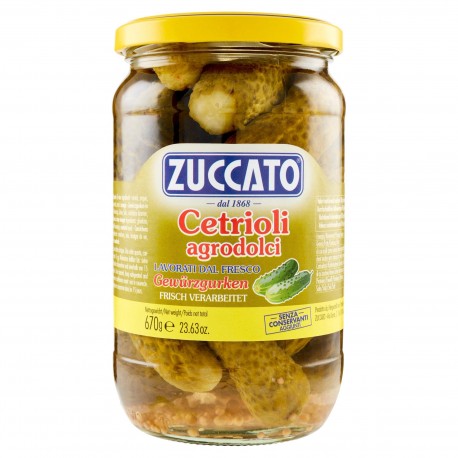 CETRIOLI IN AGRODOLCE VASO ZUCCATO GR.670